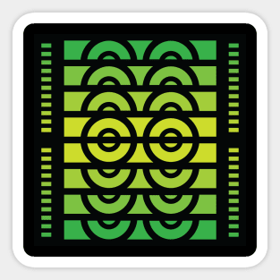 “Dimensional DJ” - V.6 Green - (Geometric Art) (Dimensions) - Doc Labs Sticker